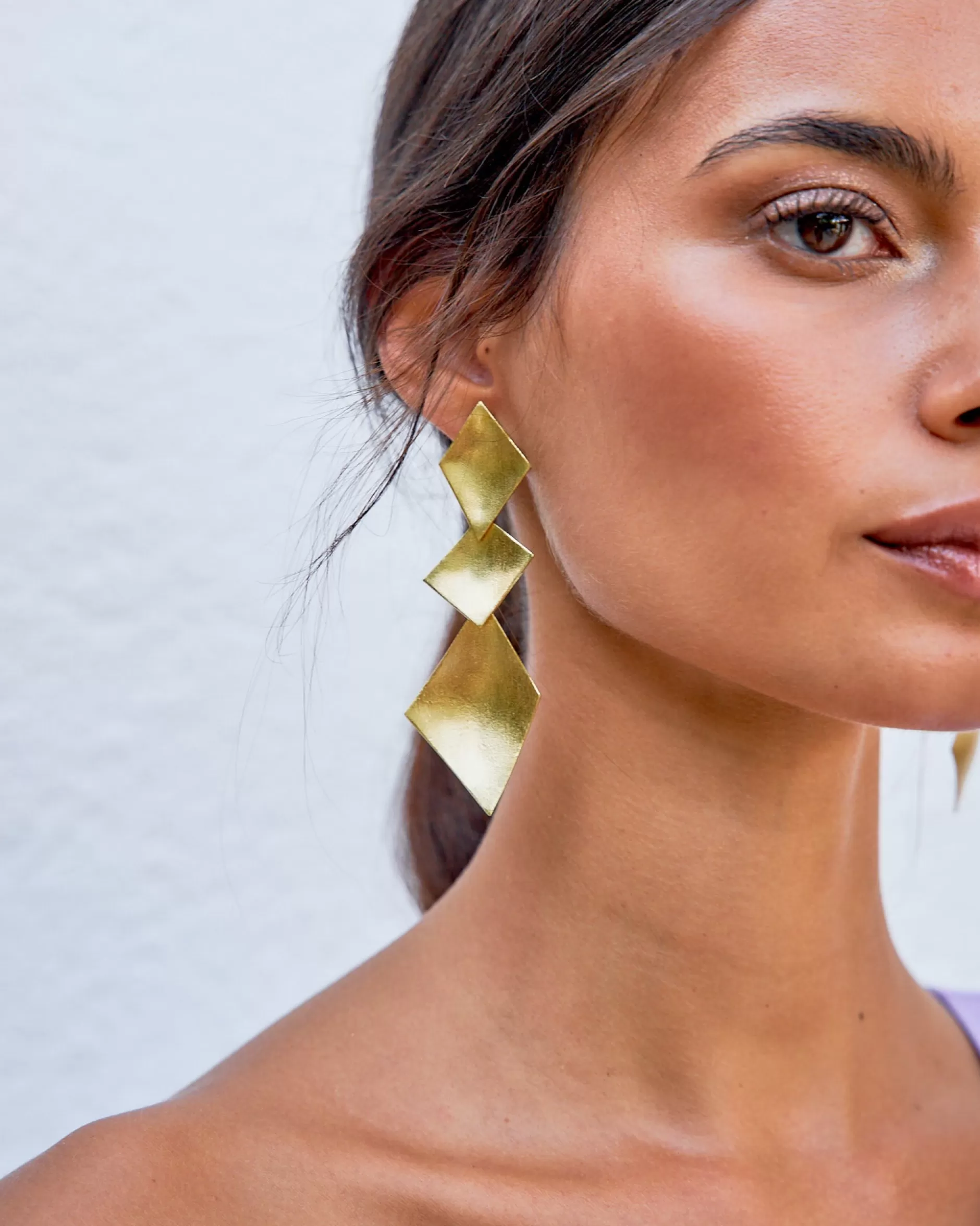 Lady Pipa Joyas-Pendientes Rombos Grandes De Tiahra